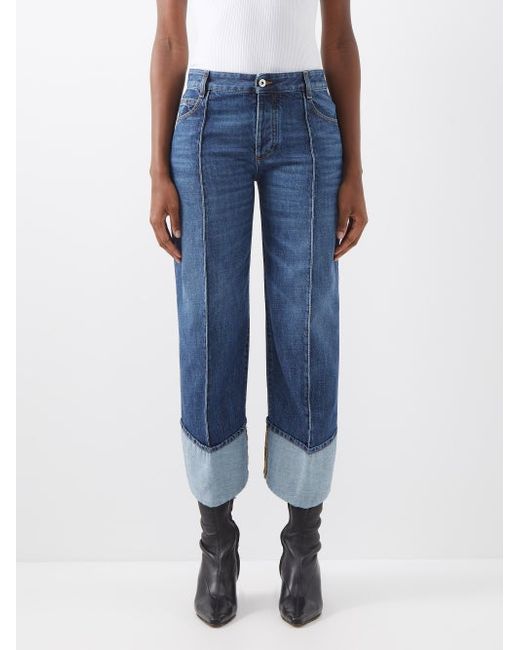 Bottega Veneta Front-seam Curved Cropped Jeans