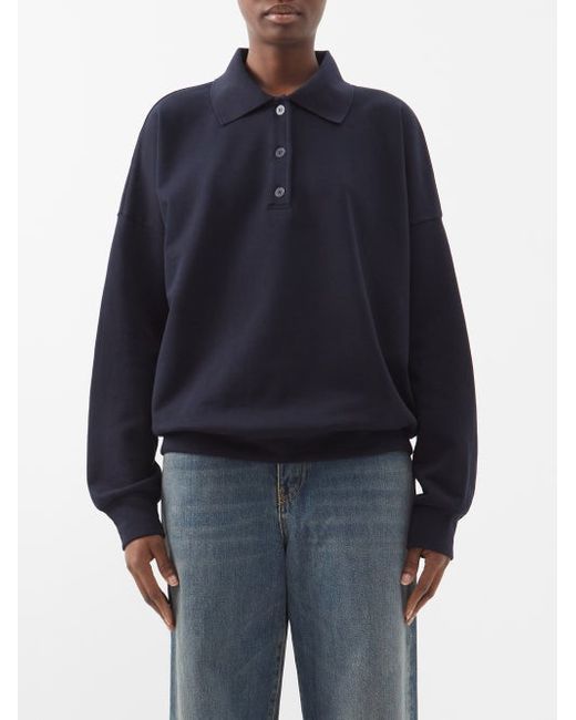 The Row Corzas Cotton-terry Polo Sweatshirt