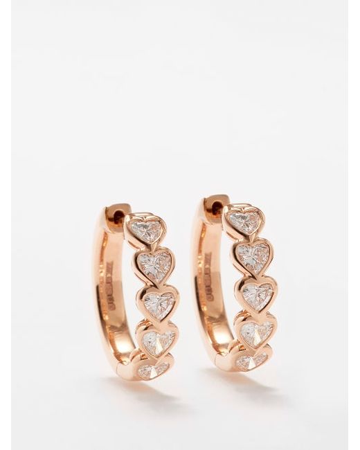 Anita Ko Heart Small Diamond 18kt Rose-gold Earrings