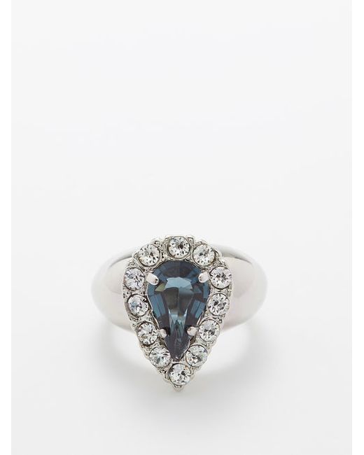 Saint Laurent Princess Pear-cut Crystal Halo Ring