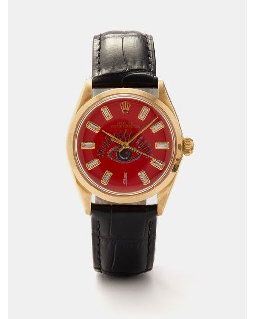 Jacquie Aiche Vintage Rolex Oyster Diamond 18kt Gold Watch