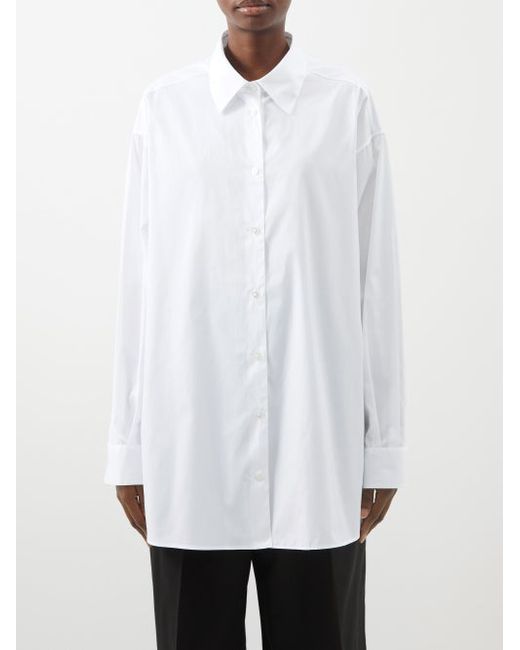 The Row Luka Oversized Cotton-poplin Shirt