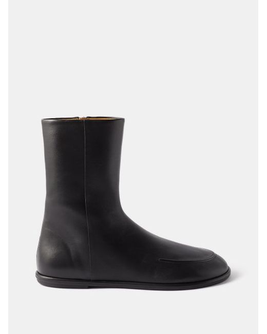 The Row Canal Leather Ankle Boots
