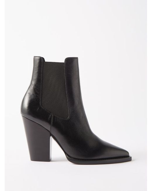 Saint Laurent Theo 95 Leather Ankle Boots