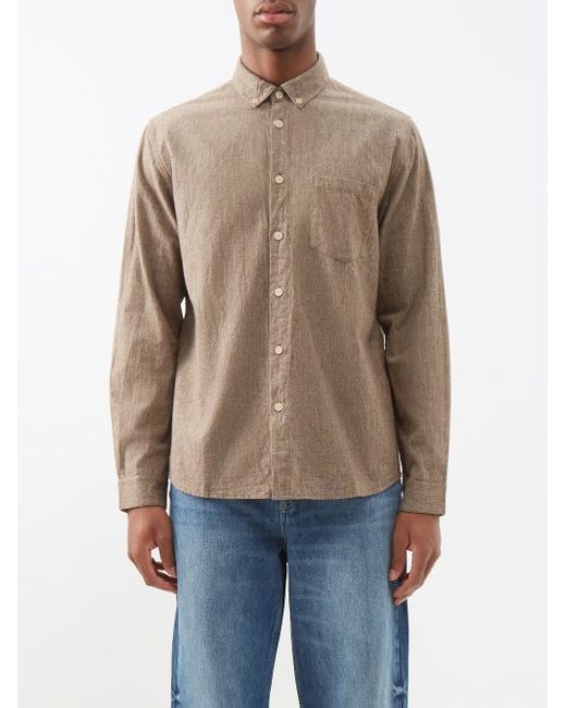 Folk Button-down Collar Cotton Shirt