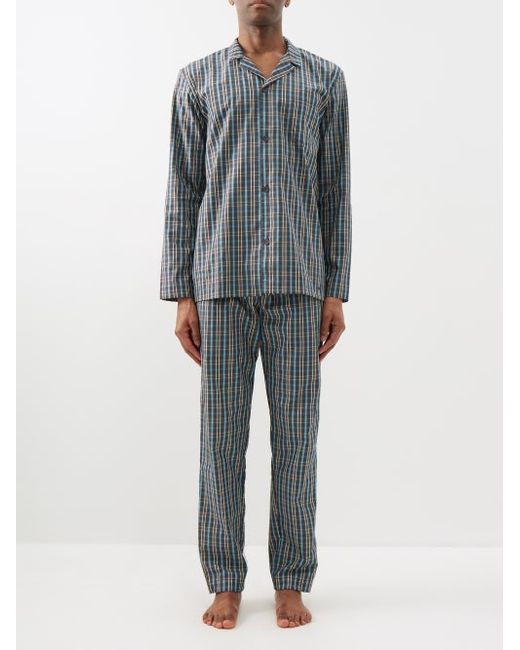 Hanro Checked Cotton Pyjamas