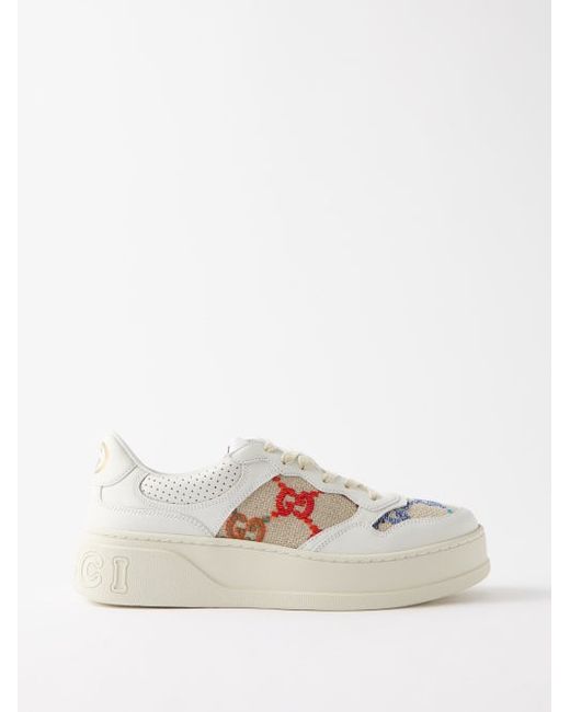 Gucci GG-jacquard Leather Trainers