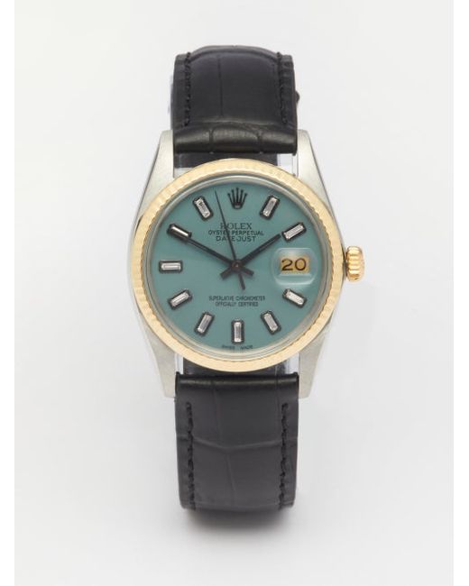 Lizzie Mandler Fine Jewelry Vintage Rolex Datejust 36mm Diamond Gold Watch