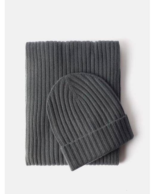 Arch4 Beanie And Scarf Ribbed-cashmere Travel Set
