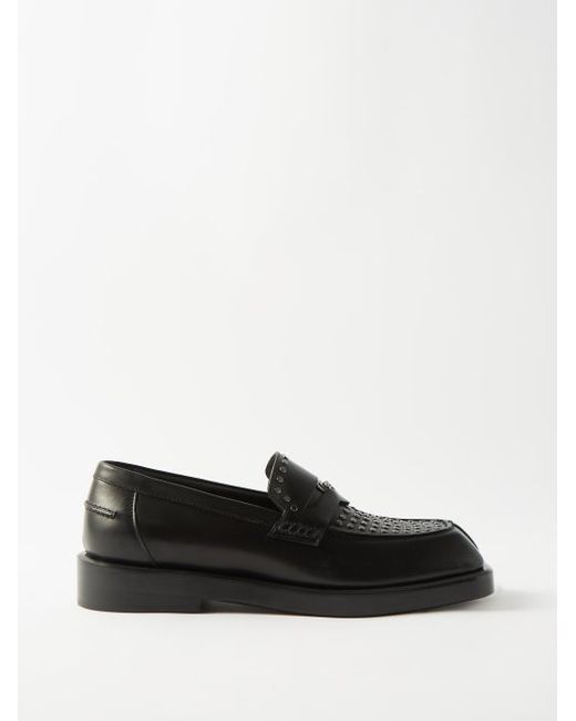 Versace Studded Leather Loafers