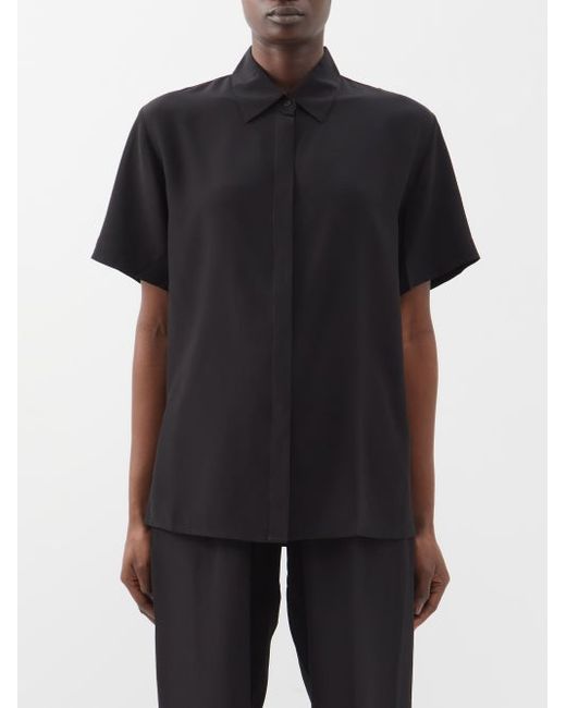 Matteau Silk-crepe Short-sleeved Shirt
