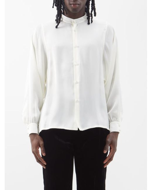 Saint Laurent Stand-collar Silk Shirt