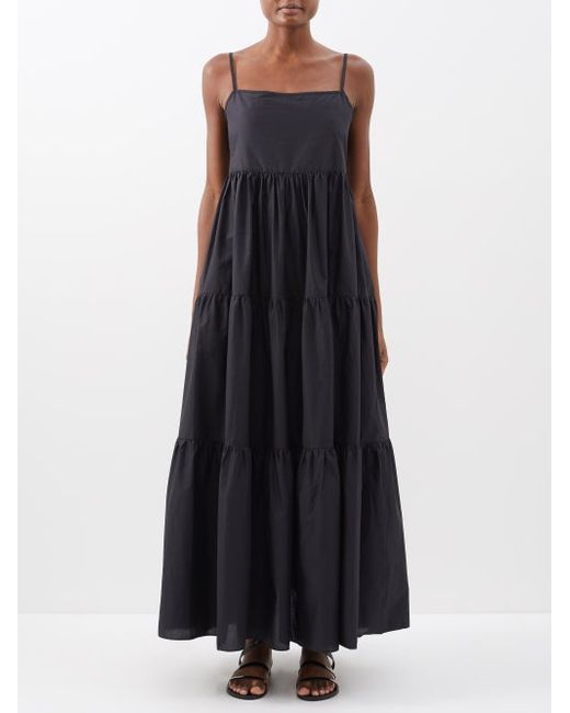 Matteau Square-neck Backless Organic-cotton Maxi Dress
