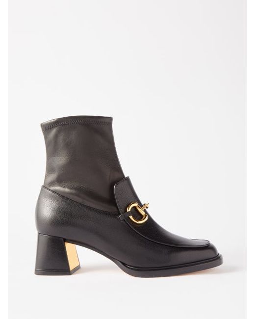 Gucci Horsebit 60 Leather Ankle Boots