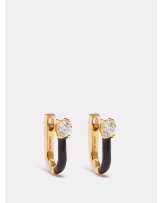 Melissa Kaye Aria U Diamond 18kt Gold Hoop Earrings