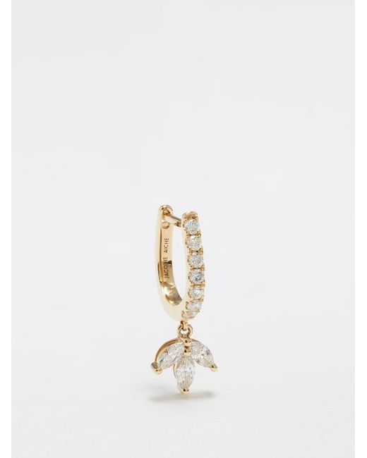 Jacquie Aiche Blossom Diamond 14kt Gold Single Hoop Earring