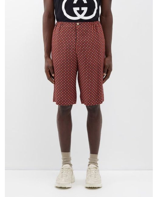 Gucci Geometric-houndstooth Print Shorts