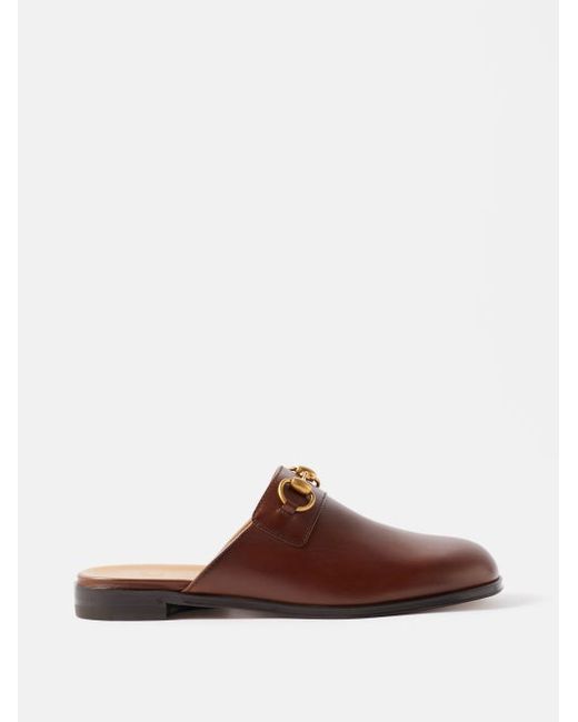 Gucci Princetown Backless Leather Loafers