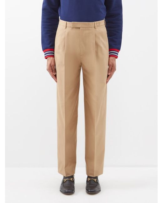 Gucci Pleated Cotton Trousers