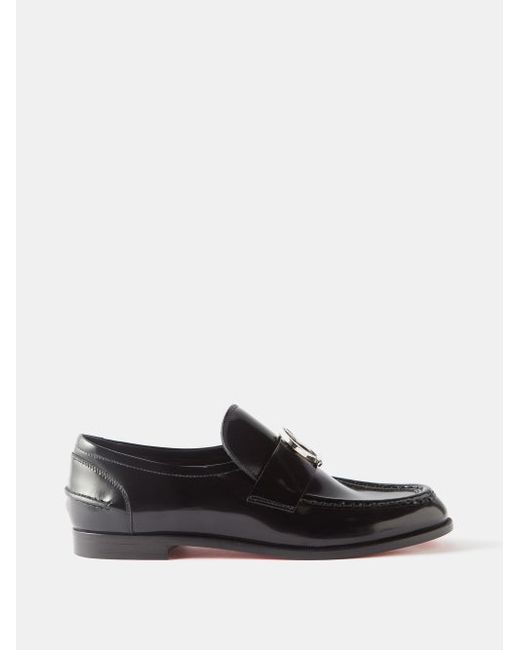 Christian Louboutin Cl Moc Logo-buckle Patent-leather Loafers
