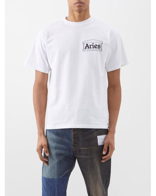 Aries Temple-print Cotton-jersey T-shirt