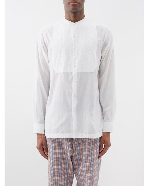 Itoh Pintuck-pleated Bib Cotton-muslin Shirt
