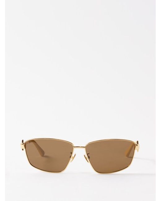 Bottega Veneta Rectangle Metal Sunglasses