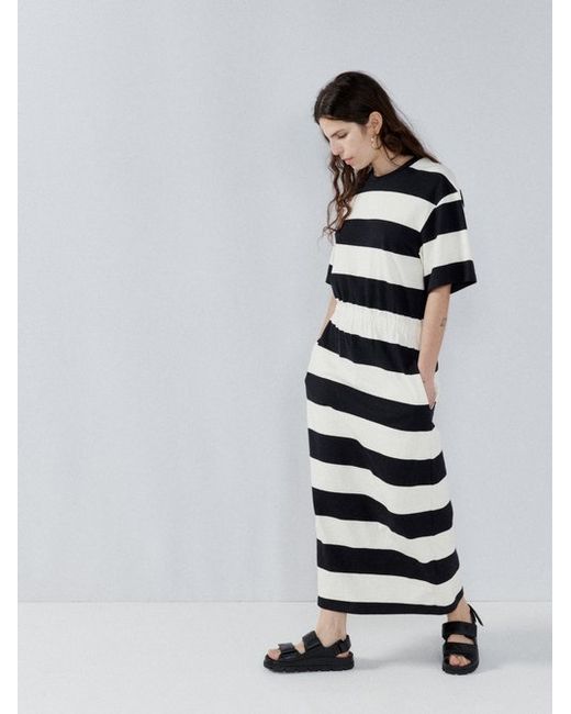 Raey Thick Stripe Recycled-cotton T-shirt Dress