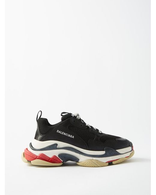 Balenciaga Triple S Faux Leather And Mesh Trainers