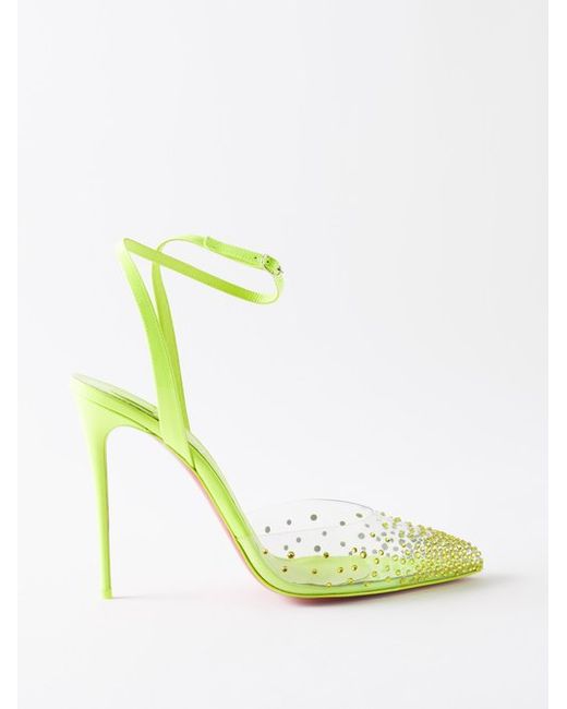 Christian Louboutin Spikaqueen 100 Crystal-embellished Pvc Pumps