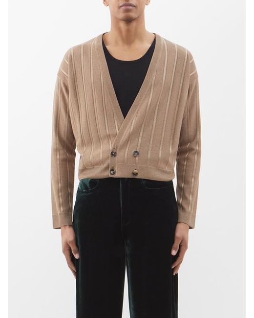 Saint Laurent Four-button Rib-knit Cardigan