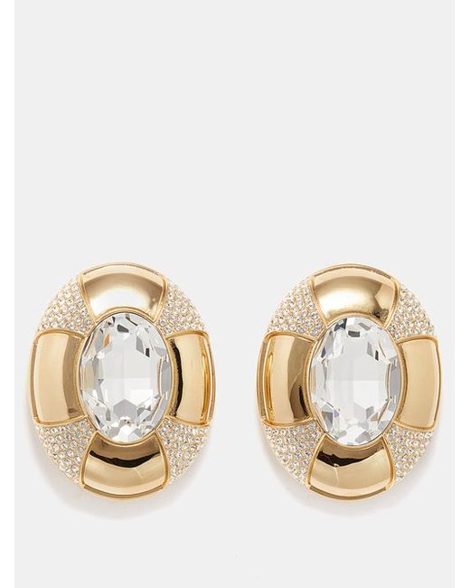 Saint Laurent Saharienne Crystal-embellished Clip Earrings
