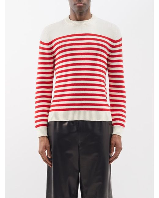 Gucci Logo-intarsia Striped Cotton-blend Sweater