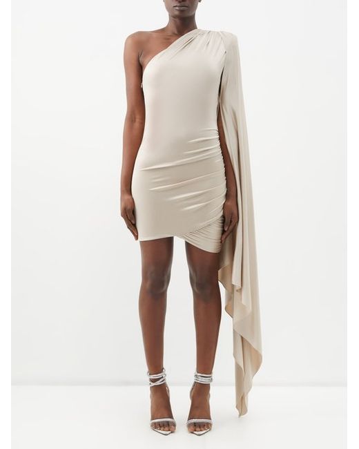 Alexandre Vauthier Draped One-shoulder Ruched-jersey Mini Dress