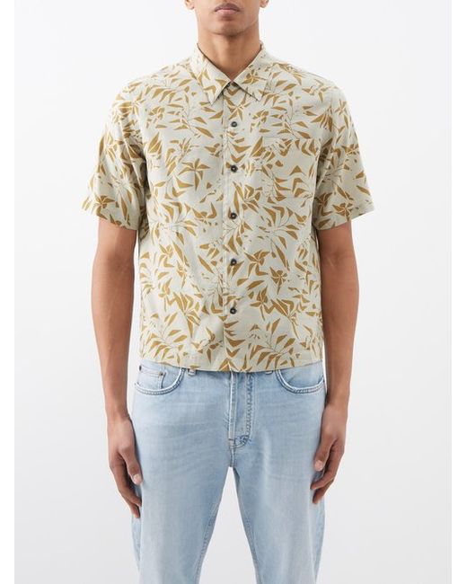 Saint Laurent Hawaii Leaf-print Lyocell-blend Twill Shirt