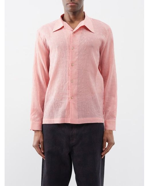 Séfr Jagou Heart-print Cotton-blend Shirt