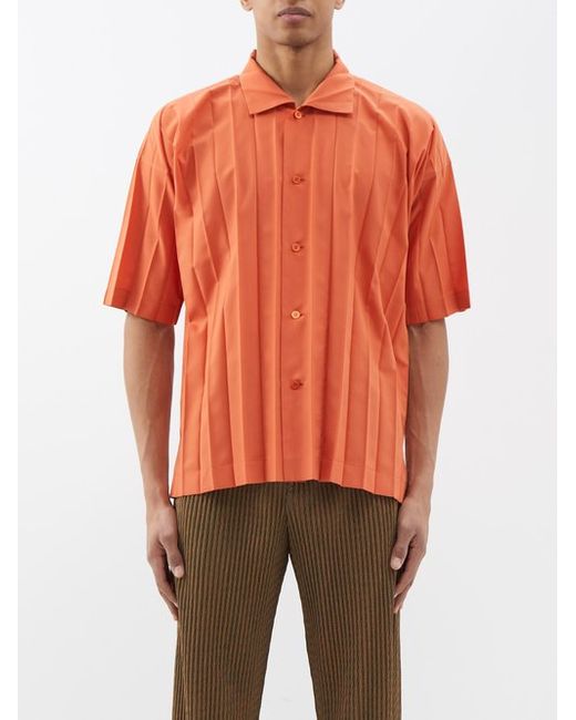 Homme Pliss Issey Miyake Technical-pleated Short-sleeved Shirt