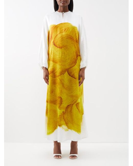Roksanda Gilda Brushstroke-print Silk Dress