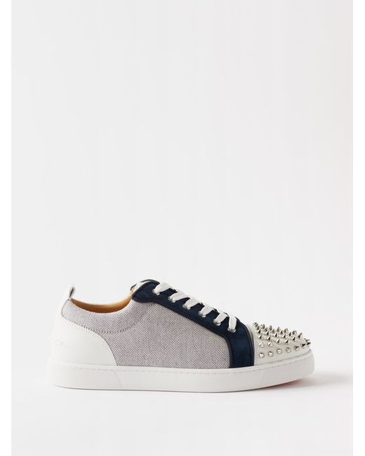 Christian Louboutin Louis Junior Spike-embellished Cotton Trainers