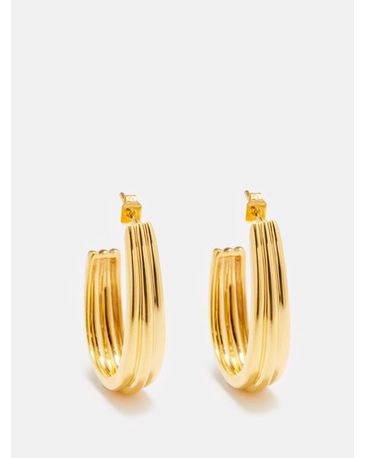 Daphine Flora 18kt Gold-plated Hoop Earrings