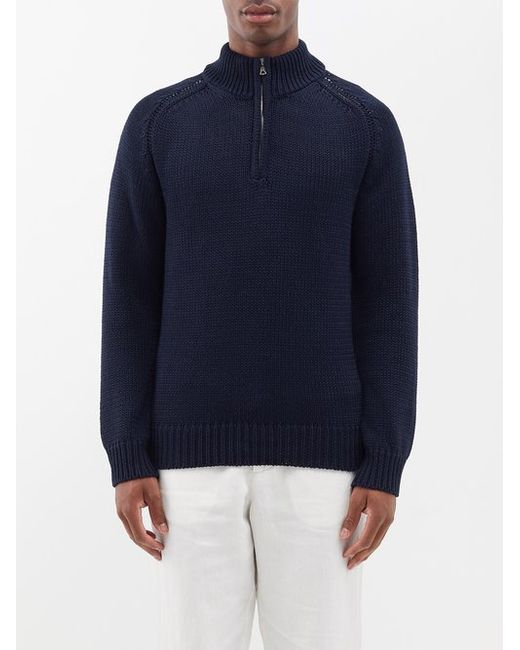 Orlebar Brown Lennard Quarter-zip Organic-cotton Sweater