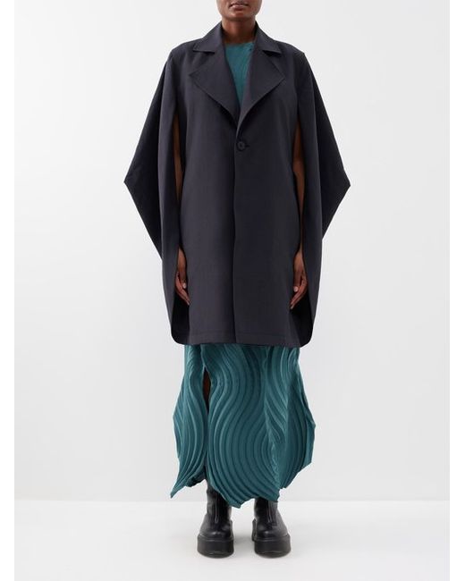 Issey Miyake Backless Canvas Cape Coat
