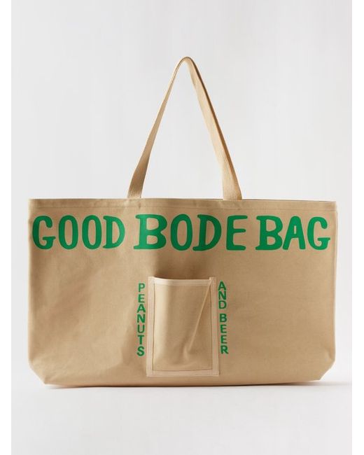 Bode Beer Small Printed Canvas Tote Bag