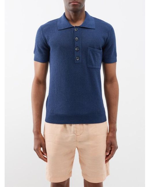 Frescobol Carioca Clemente Pointelle-knit Cotton Polo Shirt