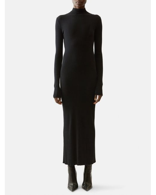 Balenciaga Ribbed High-neck Cotton Maxi Dress