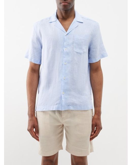 Frescobol Carioca Angelo Linen Short-sleeved Shirt