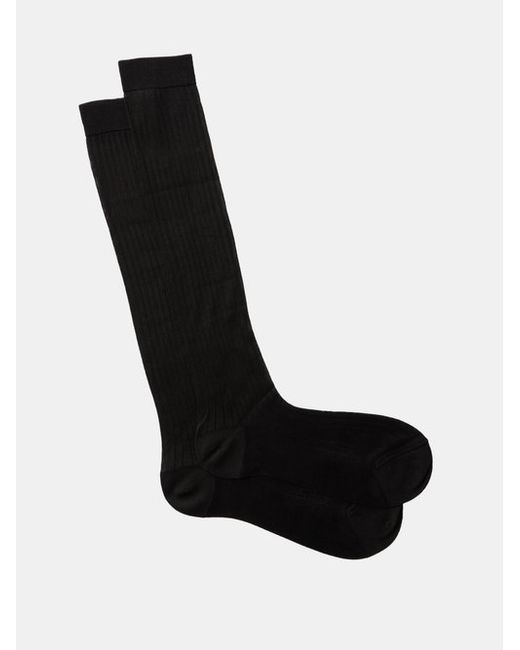 Raey Ribbed-silk Knee Socks