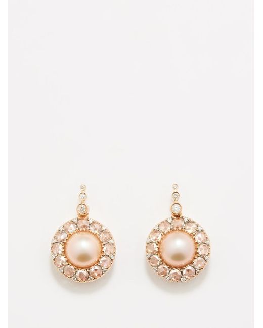 Selim Mouzannar Beirut Diamond Pearl 18kt Rose-gold Earrings