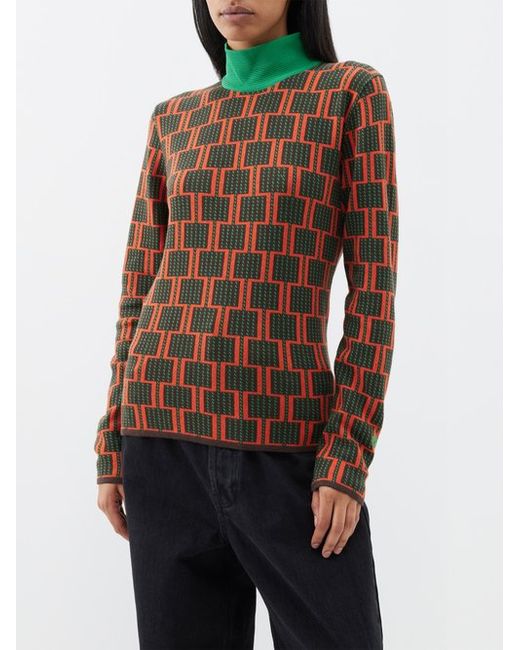 Adidas X Wales Bonner Geometric-jacquard Cotton-blend Sweater