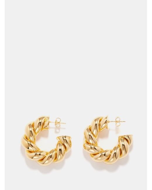 joolz by Martha Calvo Mini Rope 14kt Gold-plated Hoop Earrings
